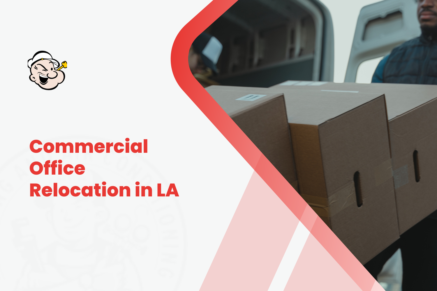 Movers loading cardboard boxes into a truck during LA commercial office relocation