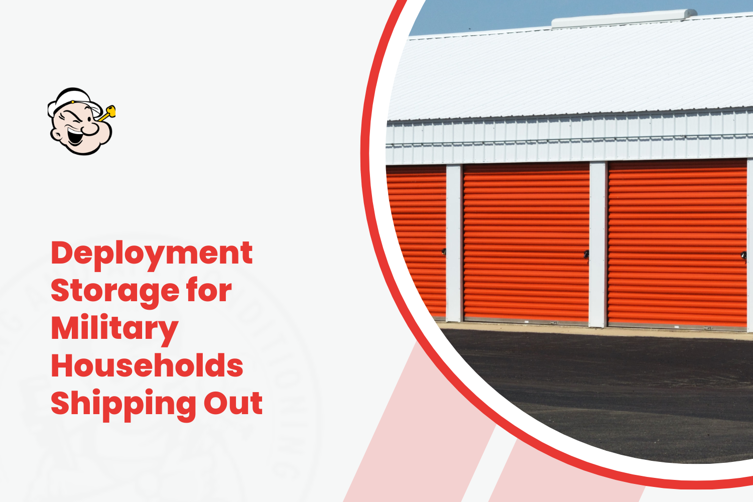 Orange self-storage unit doors for military deployment household goods storage solutions