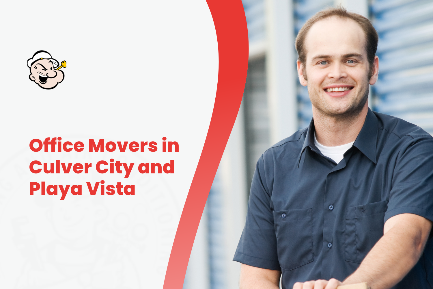 Smiling office mover in uniform representing Culver City and Playa Vista moving services
