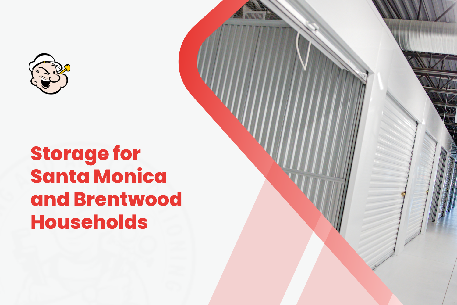 Clean self-storage unit hallway with roll-up doors for Santa Monica households