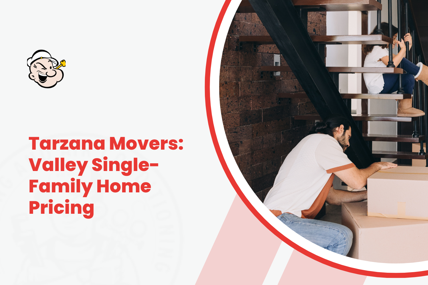 Tarzana movers carrying cardboard boxes on stairs during single-family home relocation