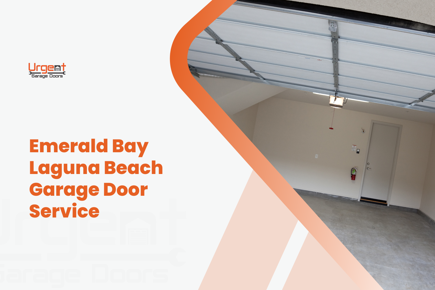 Open garage interior with automatic door opener serving Emerald Bay Laguna Beach homes