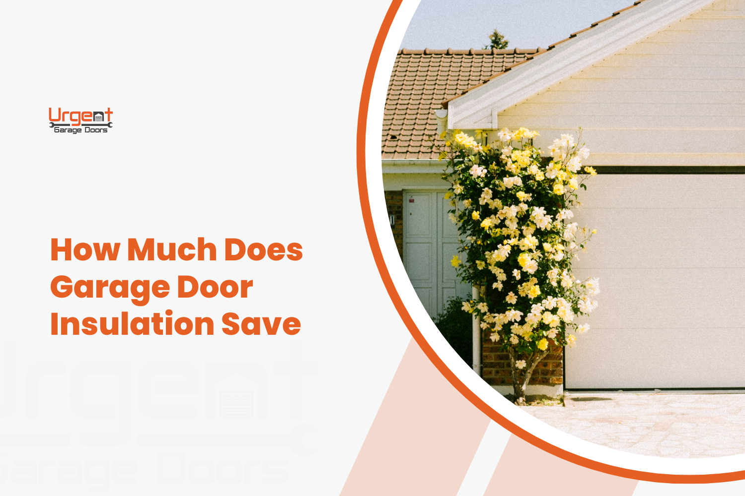 White insulated garage door beside flowering bush on sunny Irvine home exterior