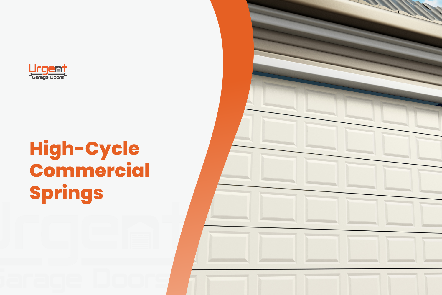 High-cycle commercial garage door springs supporting a sectional roll-up door
