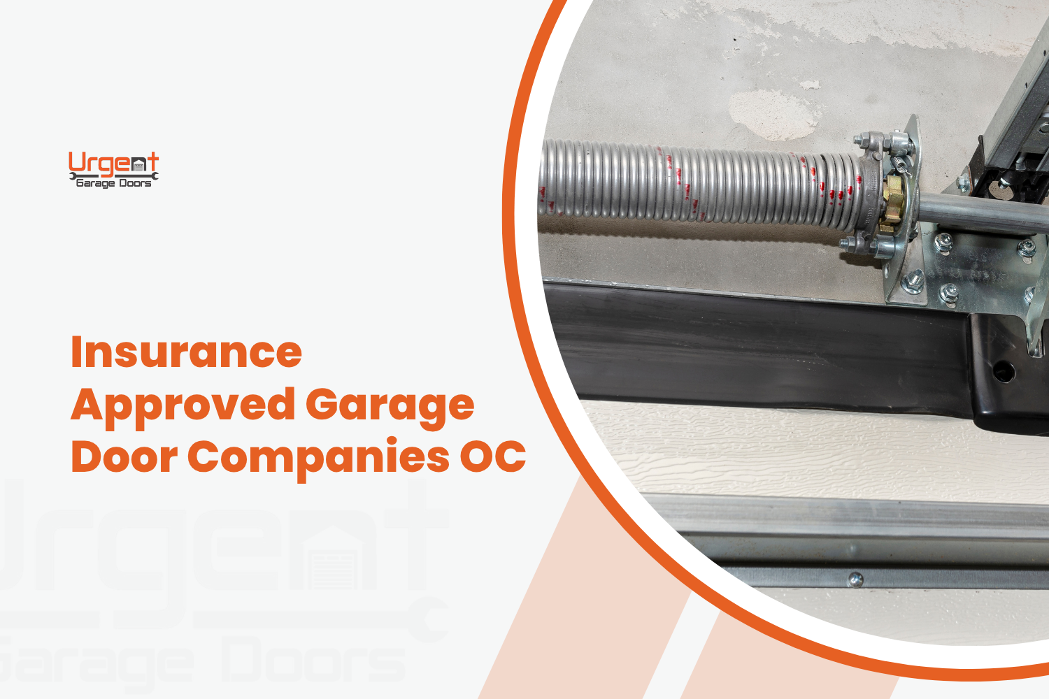 Garage door torsion spring and track system for insurance-approved OC repair
