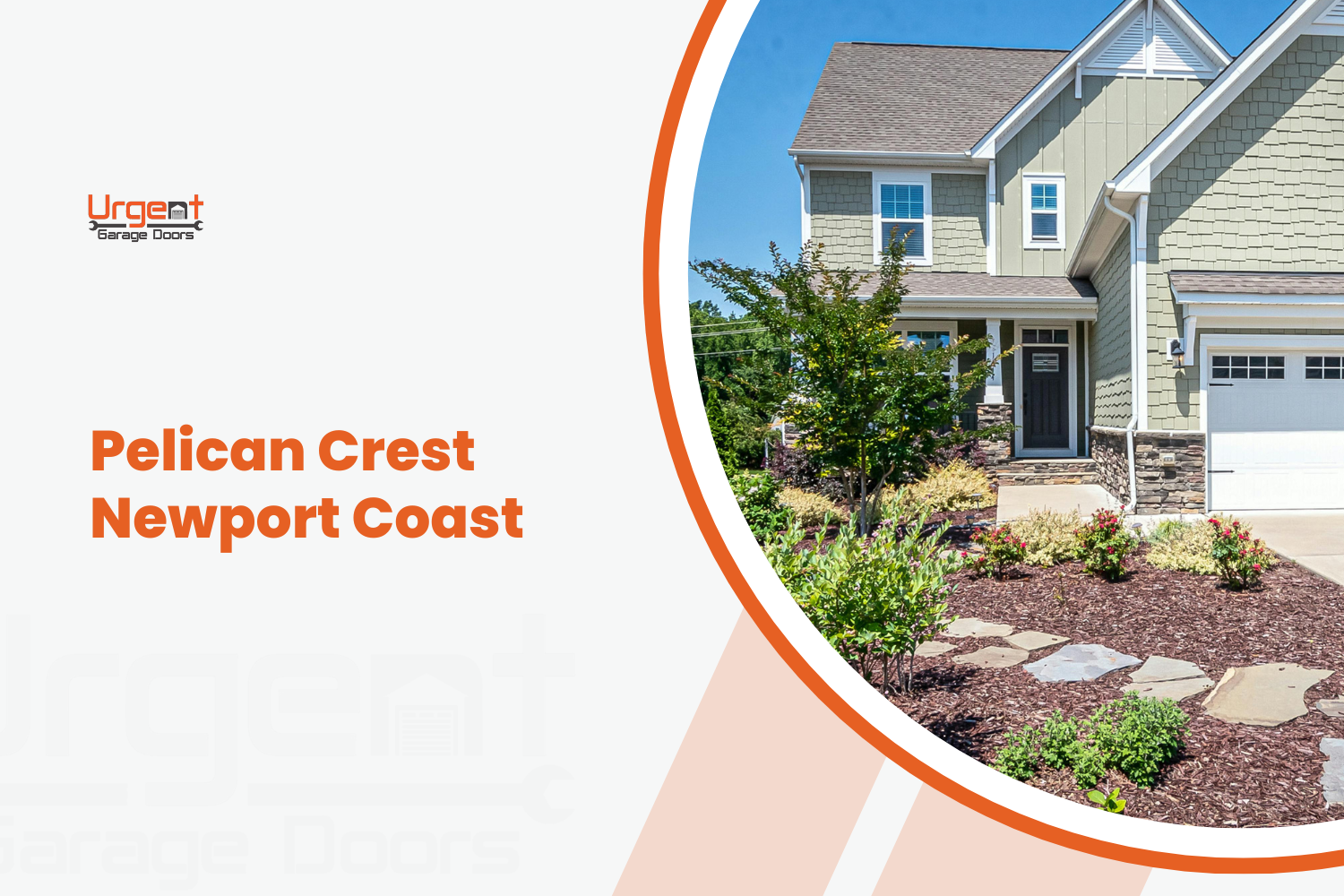 Craftsman-style home with white garage door in Pelican Crest Newport Coast