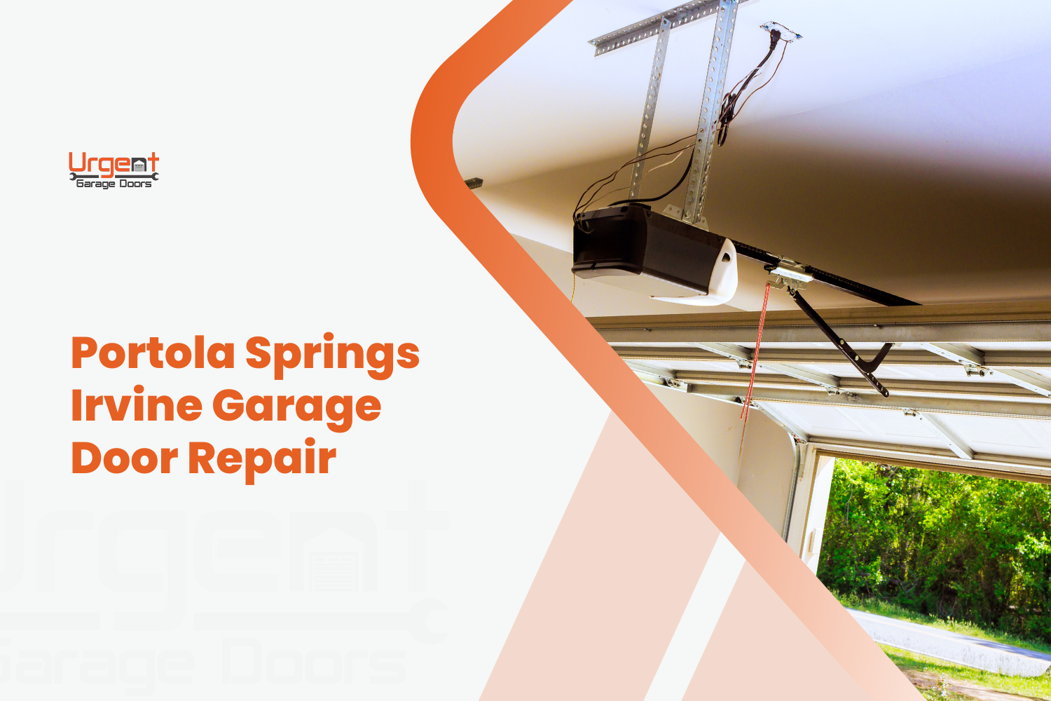 Garage door opener motor unit mounted on ceiling in Portola Springs Irvine home