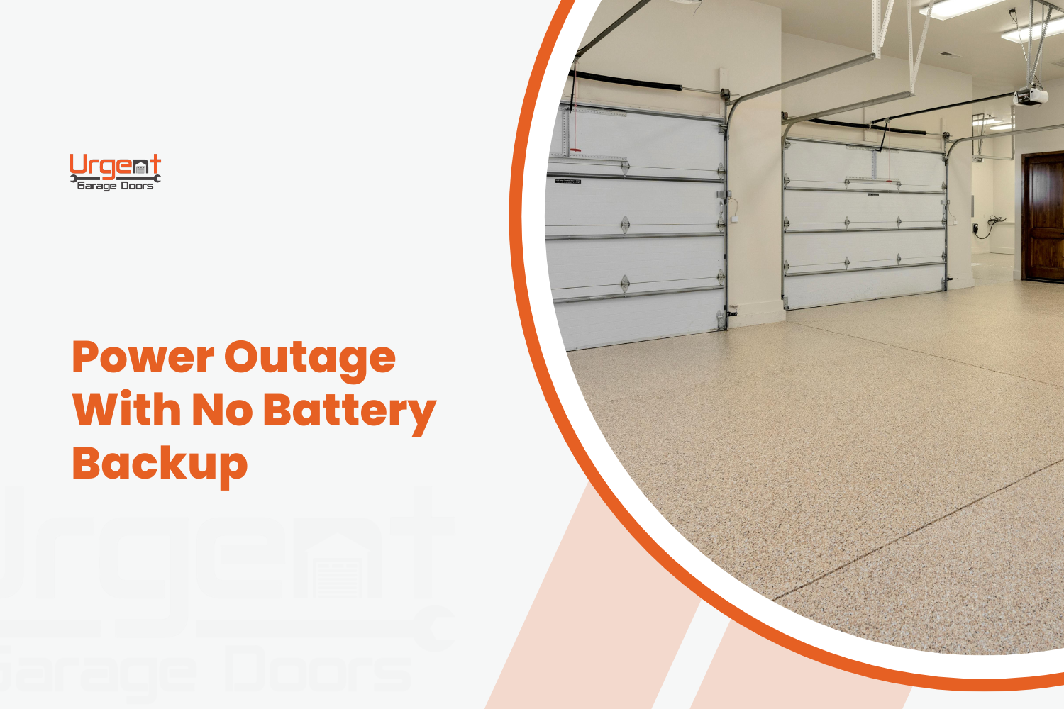 Clean empty garage interior with two white sectional doors and epoxy floor