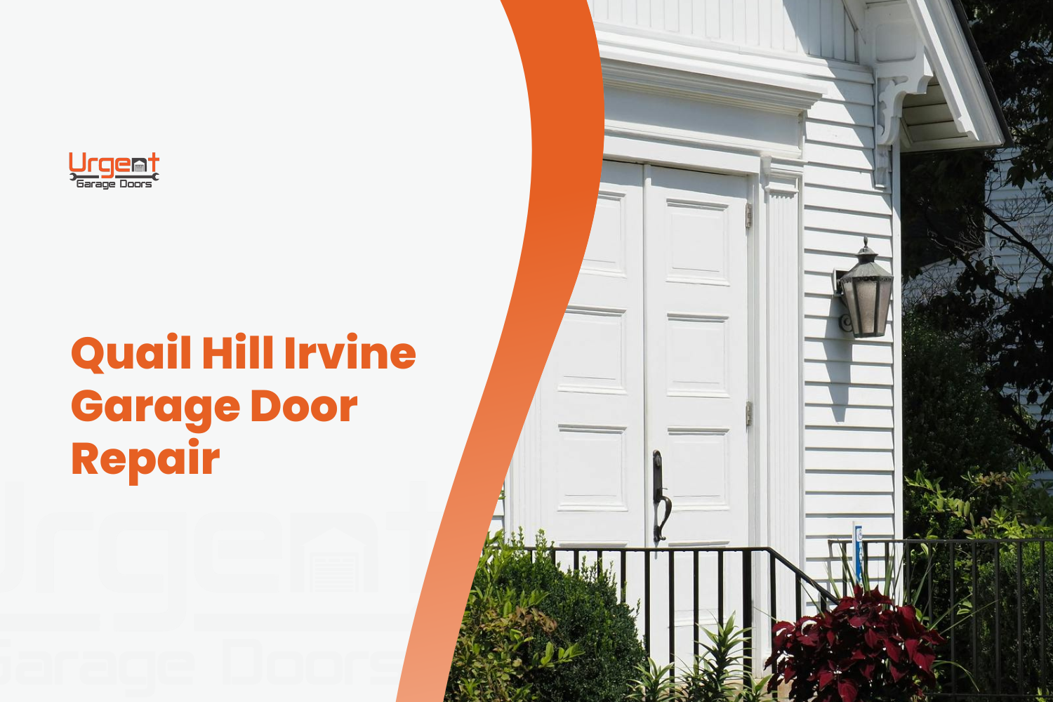 White garage door on classic home for Quail Hill Irvine repair services