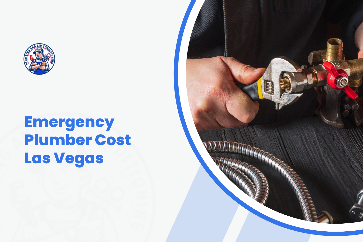 Plumber using adjustable wrench on brass valve fitting for emergency repair Las Vegas