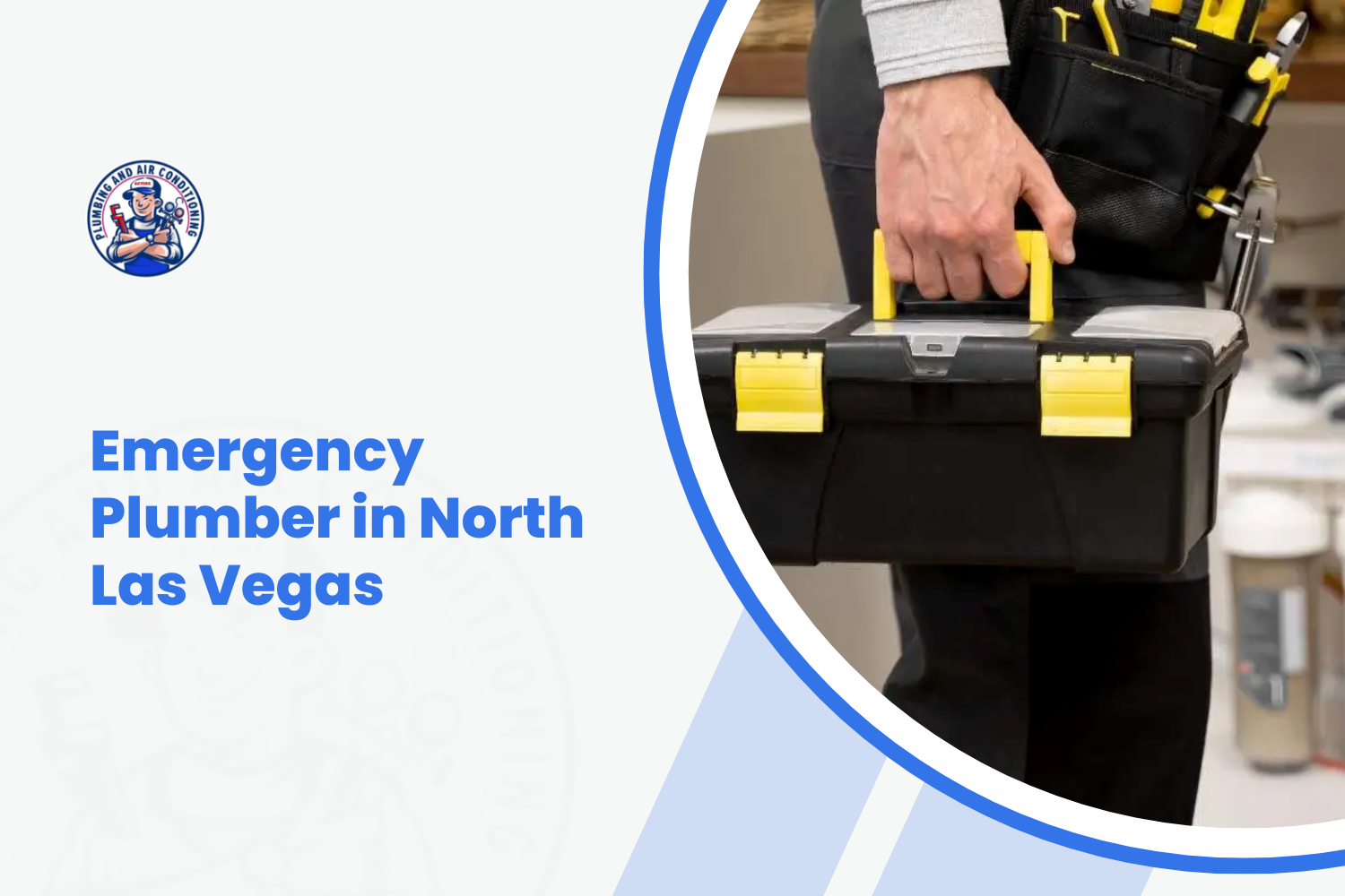 Emergency plumber in North Las Vegas carrying black and yellow toolbox to job site