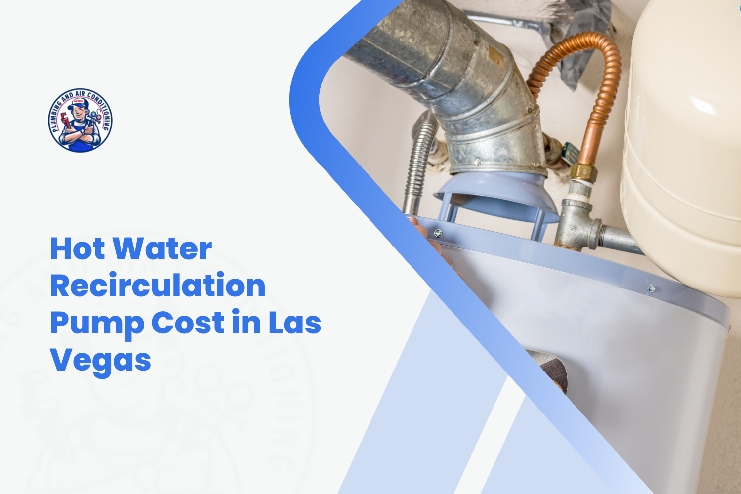 Hot water recirculation pump system with copper pipes and water heater in Las Vegas home